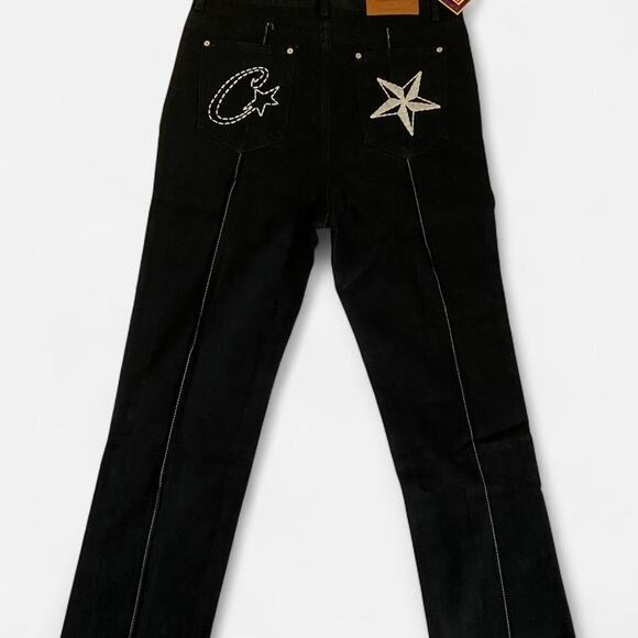 Corteiz C-Star Stitch-Down Jeans Black - size XL - Picture 2 of 7
